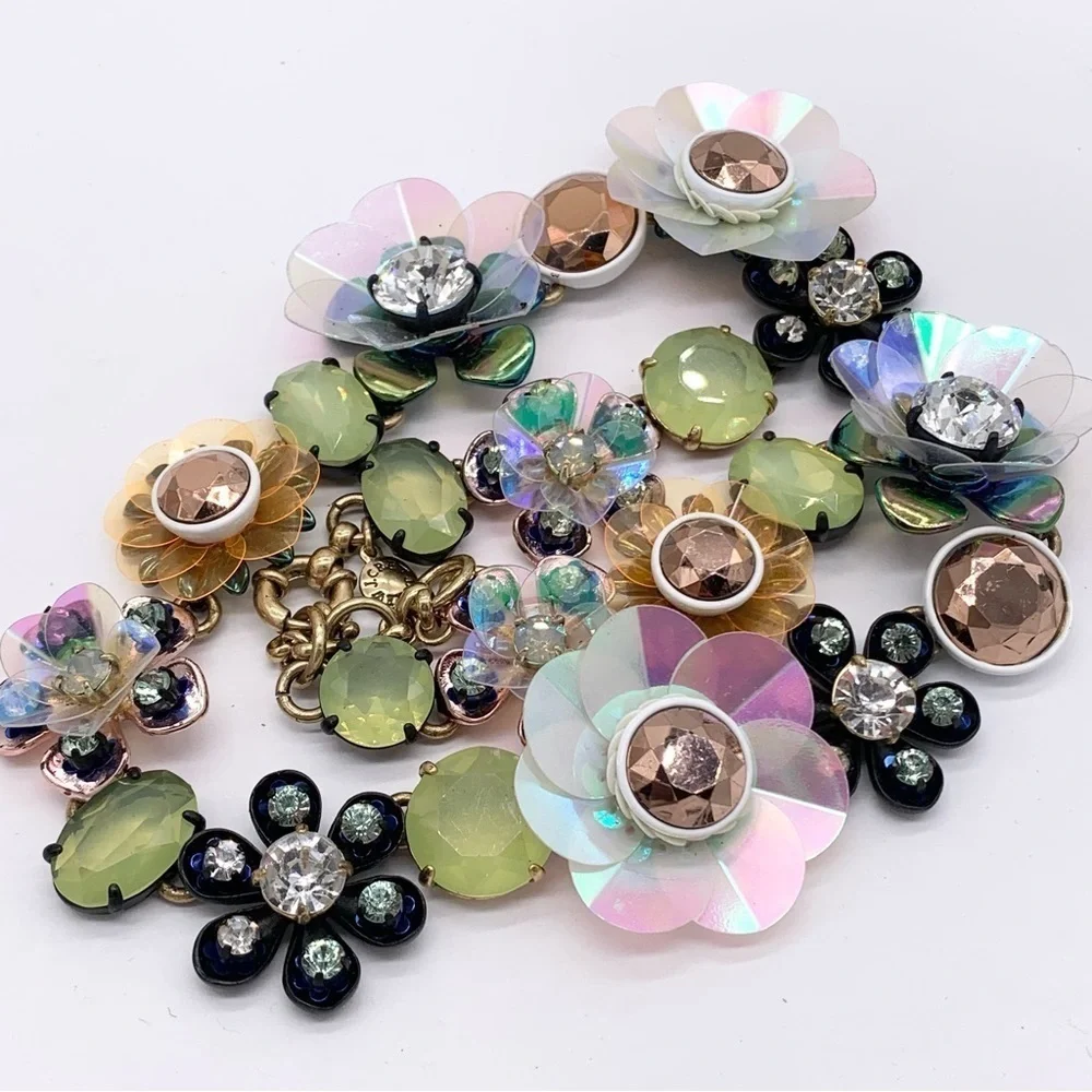 J. Crew Sequin Brulee Flower Necklace